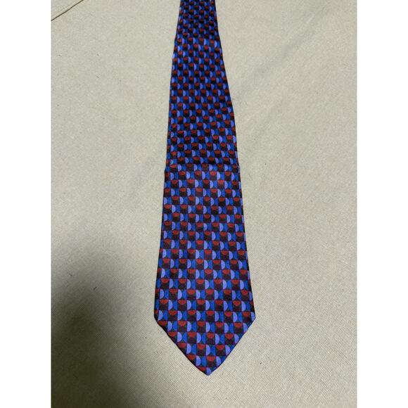 Stefano Ricci per Napoleon Tie Mens One Size Blue Red Geometric Silk Made Italy - Picture 4 of 11